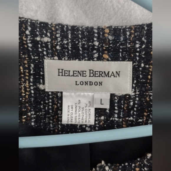 Helene Berman London women's peplum tweed jacket. EUC. Size L. - Picture 5 of 5